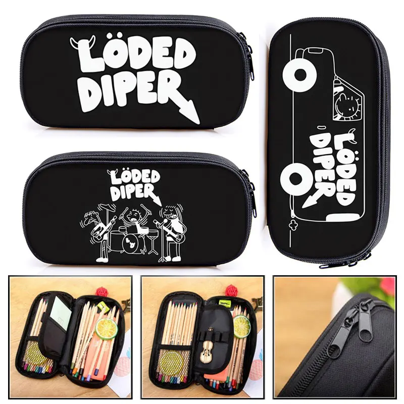 

Funny Loded Diper Print Cosmetic Case Pencil Bag Boys Girls Makeup Stationary Bags Wimpy Kid Pencil Boxes School Supplies