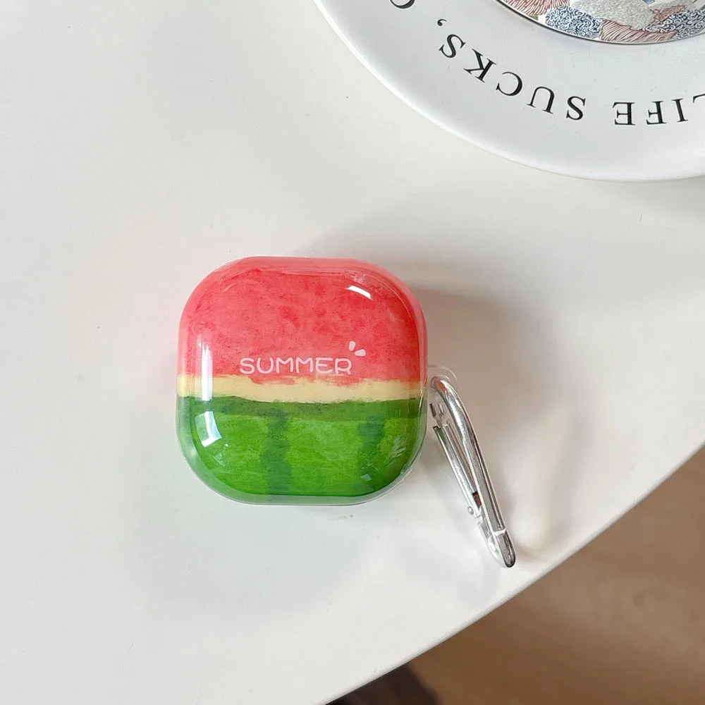 Custodia per Samsung Galaxy Buds 2 Pro Fruit Cherry Lips Custodie per auricolari Bluetooth senza fili per Buds FE Live Cover morbida con gancio