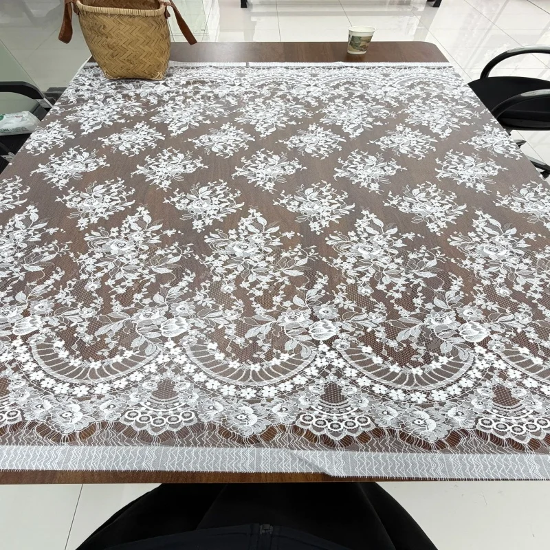 Perfect Texture Cut Edge Eyelash Lace Fabric 3m Long 1.5m Wide High Quality Lace Material For Clothing Accessories Diy Crafts