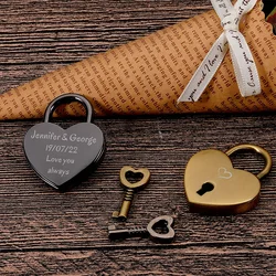 Lucchetto a cuore personalizzato coppia fidanzamento luna di miele viaggio Love Lock con chiave per fidanzato fidanzata lui regali di anniversario