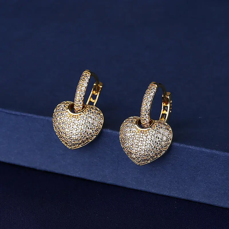Buyee 925 Sterling Silber Weibliche Schmuck Sets Weiß Zirkon Herz Anhänger Ohrring für Frauen Luxus Braut Hochzeit Edlen Schmuck – Detail 9