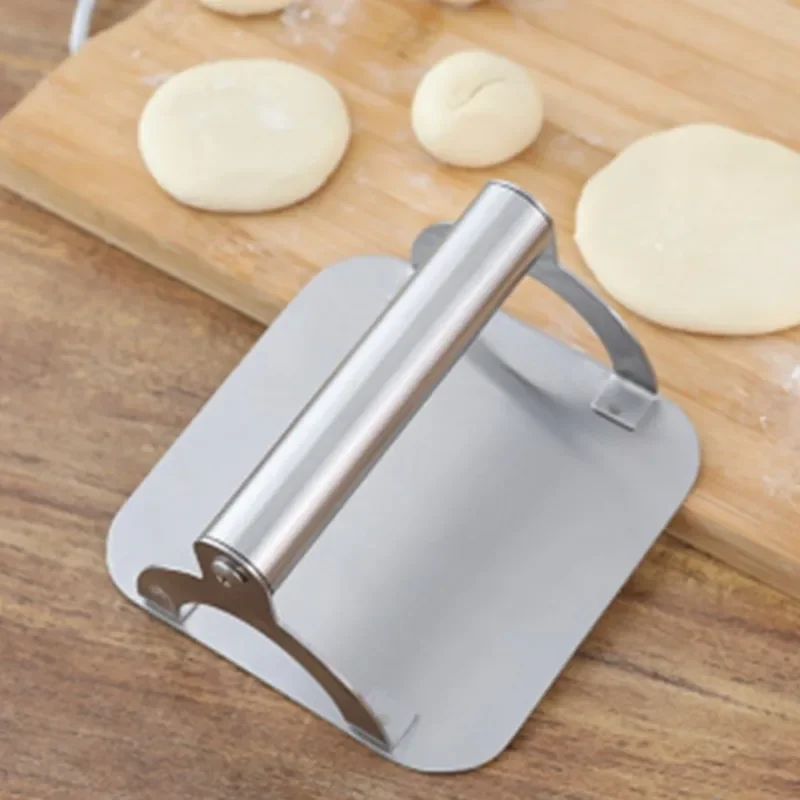 Stainless steel pressure surface leather tool for home hand-held pancake squid pressure plate, hamburger pressure meat mold