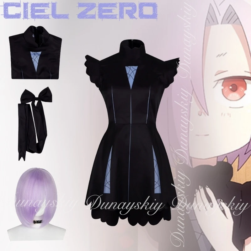 

Соромный герой и принцесса убийцы, аниме Ciel Zero, косплей, король демонов, дочь с черным платьем, карнавальный костюм, полный костюм