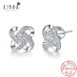 New Fashion Exquisite Zircon Hollow Weave Petal Stud Earrings Women Jewelry Gift 925 Sterling Silver Wedding Rhinestone Ear Stud