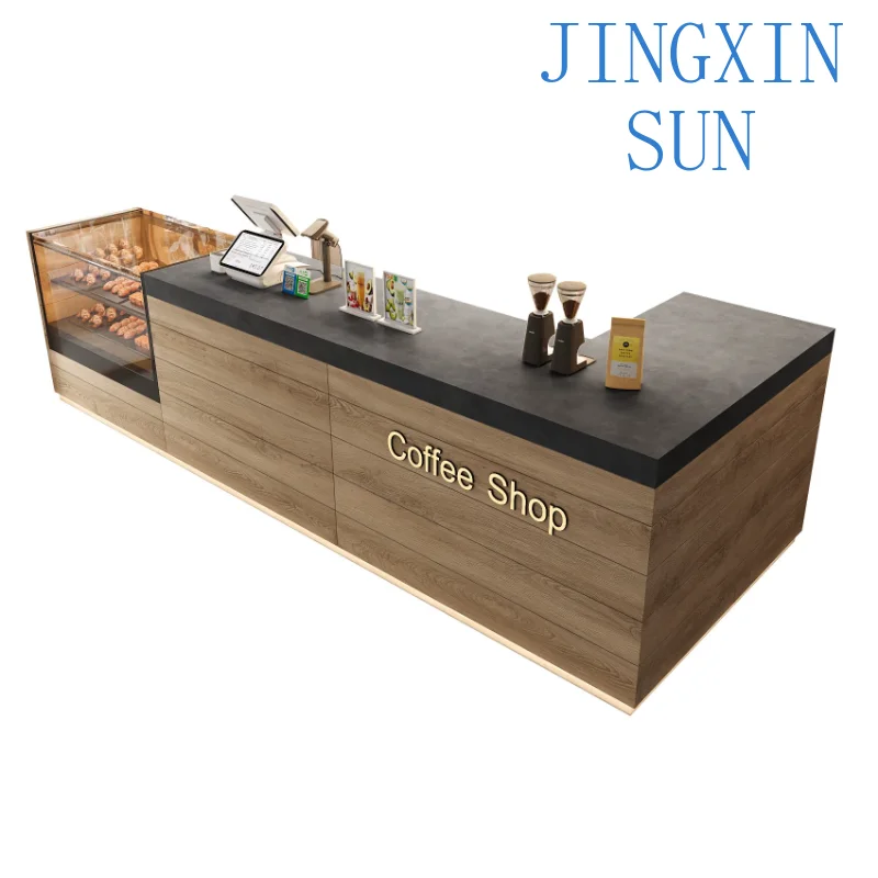 Custom Coffee Shop Checkout Page Bakery Bar Cake Dessert Shop Front Desk Hotel Reception Counter for Business Use