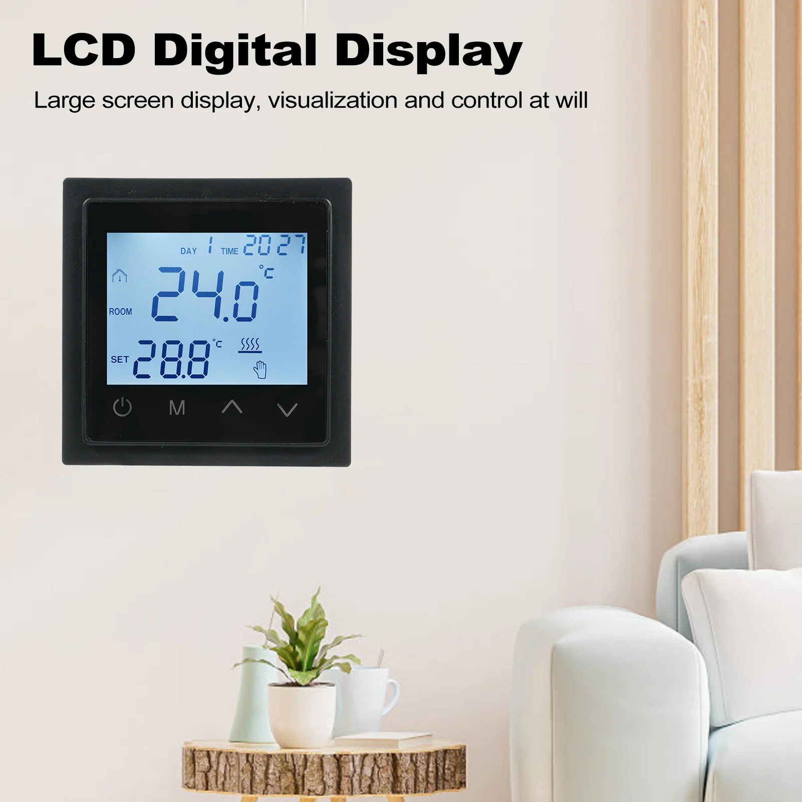 Intelligent Digital Thermostat 16A Floor Heating Temperature Controller LED Touch Screen NTC Sensor Electric Heating Control