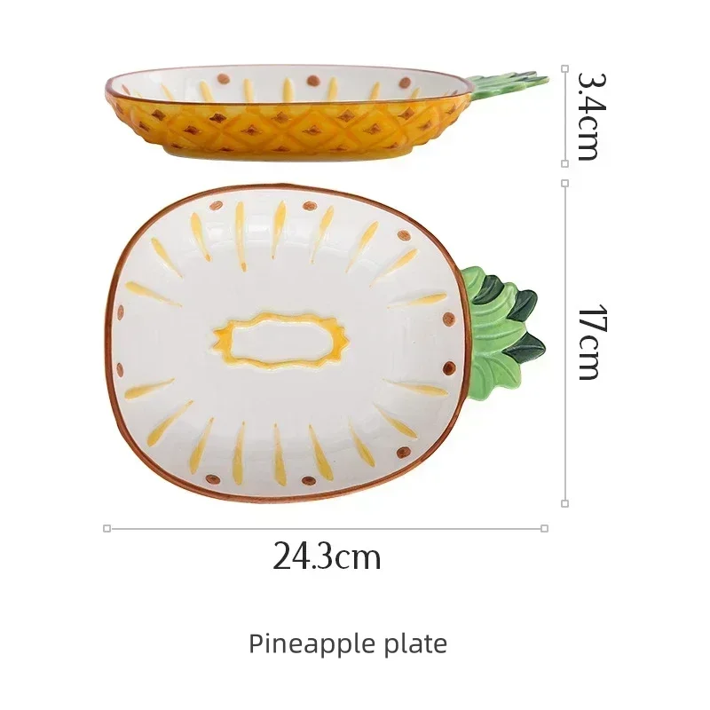 Creative Ceramic Bowl Hand-painted Fruit Modeling Cute Rice Bowl Fruit Salad Plate Pineapple Strawberry Lemon Ceramic tableware