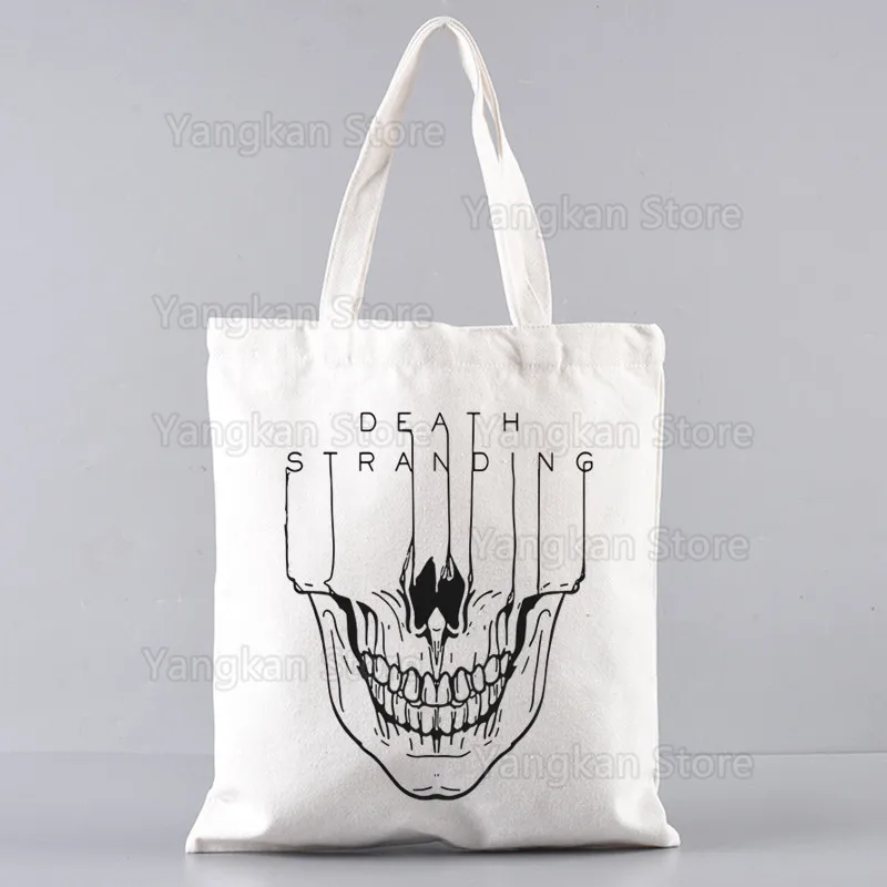 

Death Stranding Kojima Shopping Bag Canvas Bags Shopper Jute Foldable Reusable Cabas Shopper Canvas