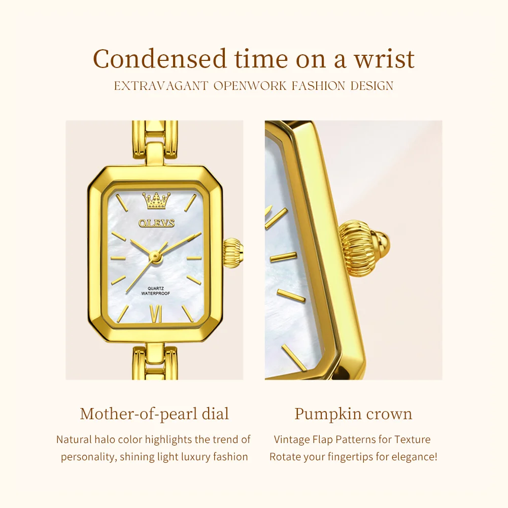 OLEVS 3691 New Watches For Woman Original Elegant Square Quartz Wristwatch Waterproof Luminous Ladies Woman Versatile Reloj