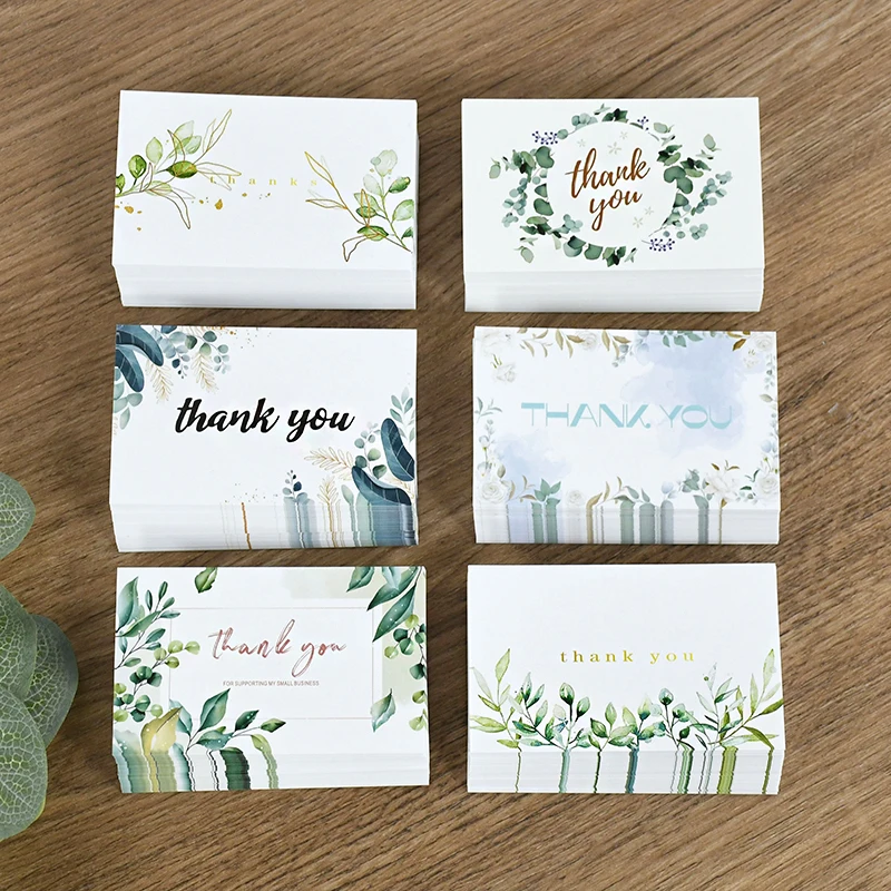 30/50pcs Thank You Greeting Gift Card for Wedding Party Birthday Decoration Invitation Card Small Business Supplies 9x5.4cm