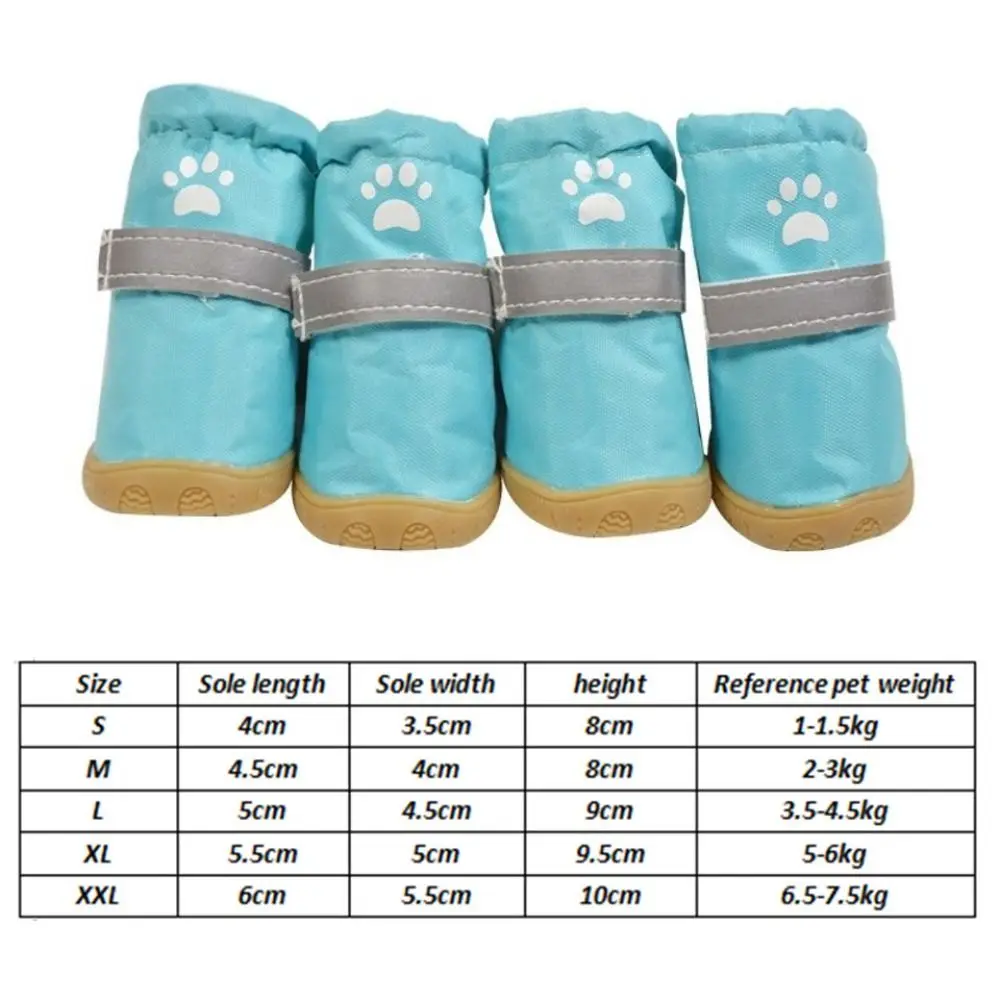 4 unids/set zapatos impermeables para perros, Botas de lluvia antideslizantes para exteriores, calzado para perros pequeños, botines para cachorros, accesorios para patas de mascotas