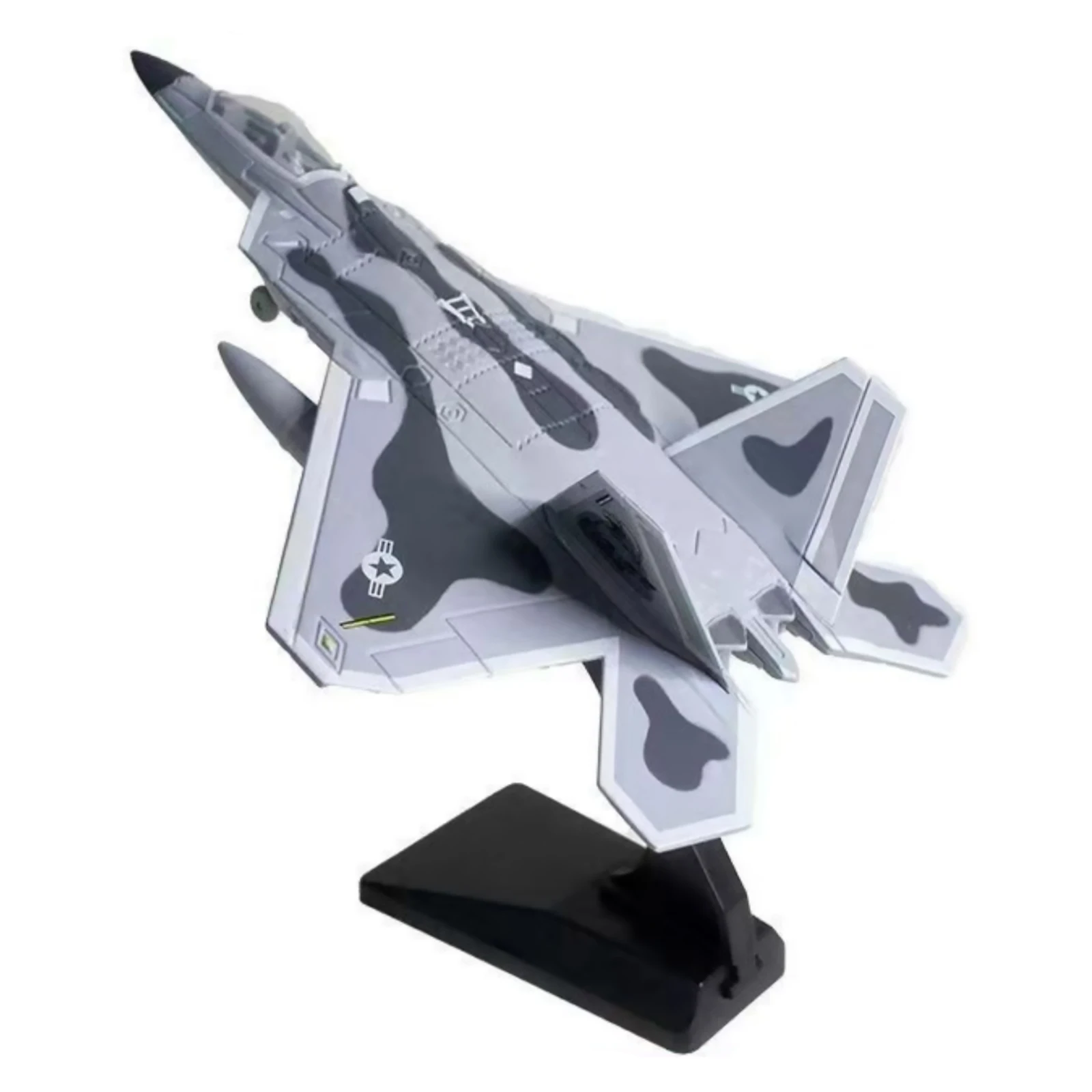 

1/72 F-22 Истребитель-бомбардировщик, литой под давлением армейский боевой реактивный самолет, модель истребителя, реактивный самолет с мигающими огнями, детская игрушка
