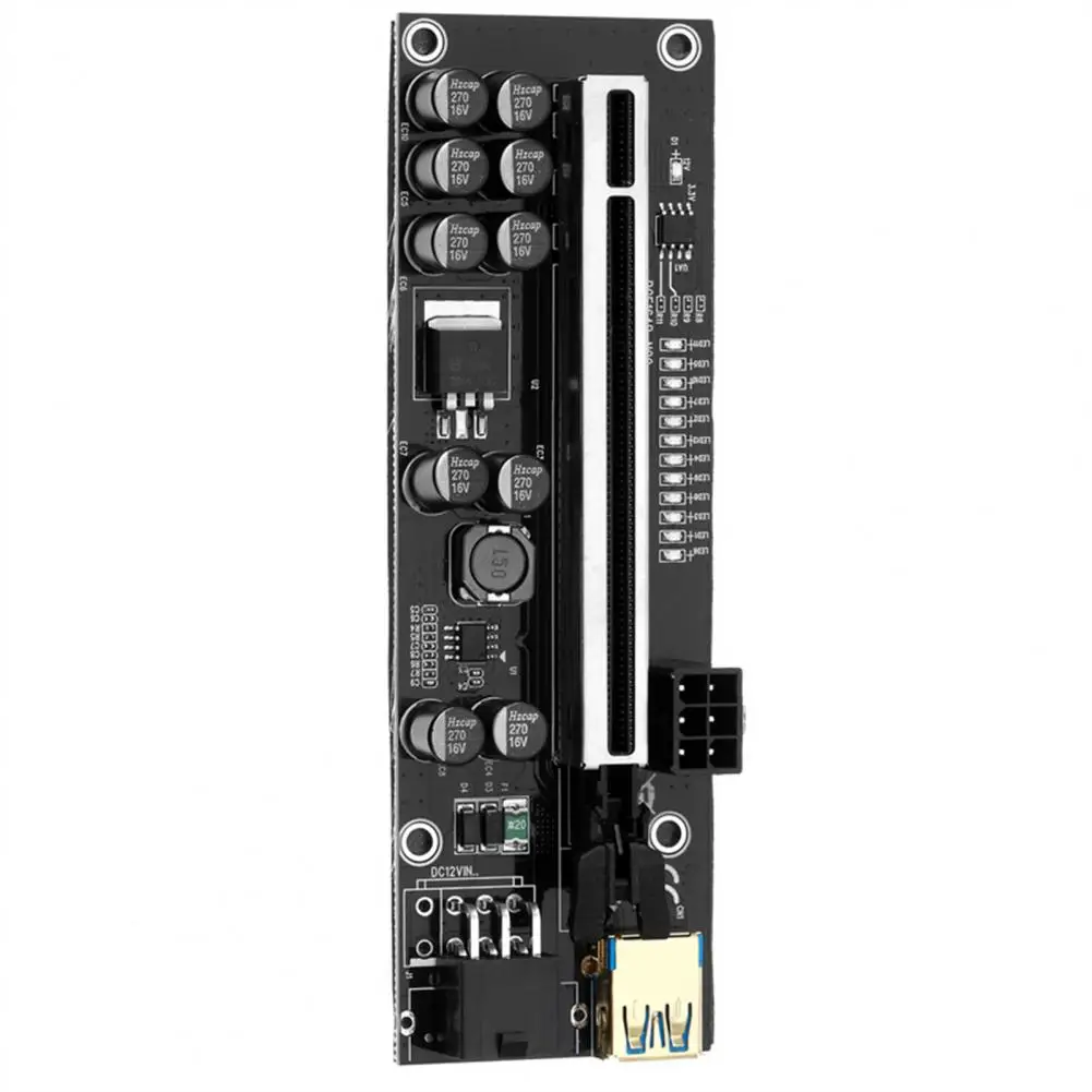 

PCI-E Adapter Card Convenient High Stability LED Marquee PCI-E 1X to 16X Video Card Riser Board for Mining