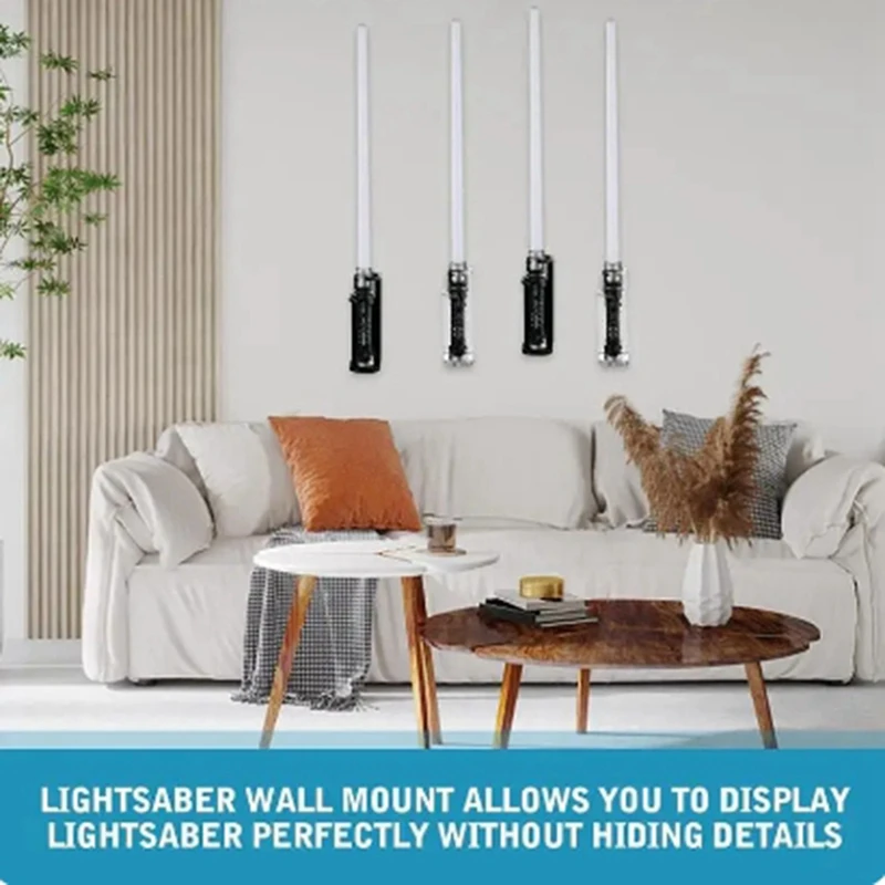 Rak penyimpanan dudukan dinding Saber lampu bening akrilik dengan sekrup untuk tampilan Lightsaber Planet bintang