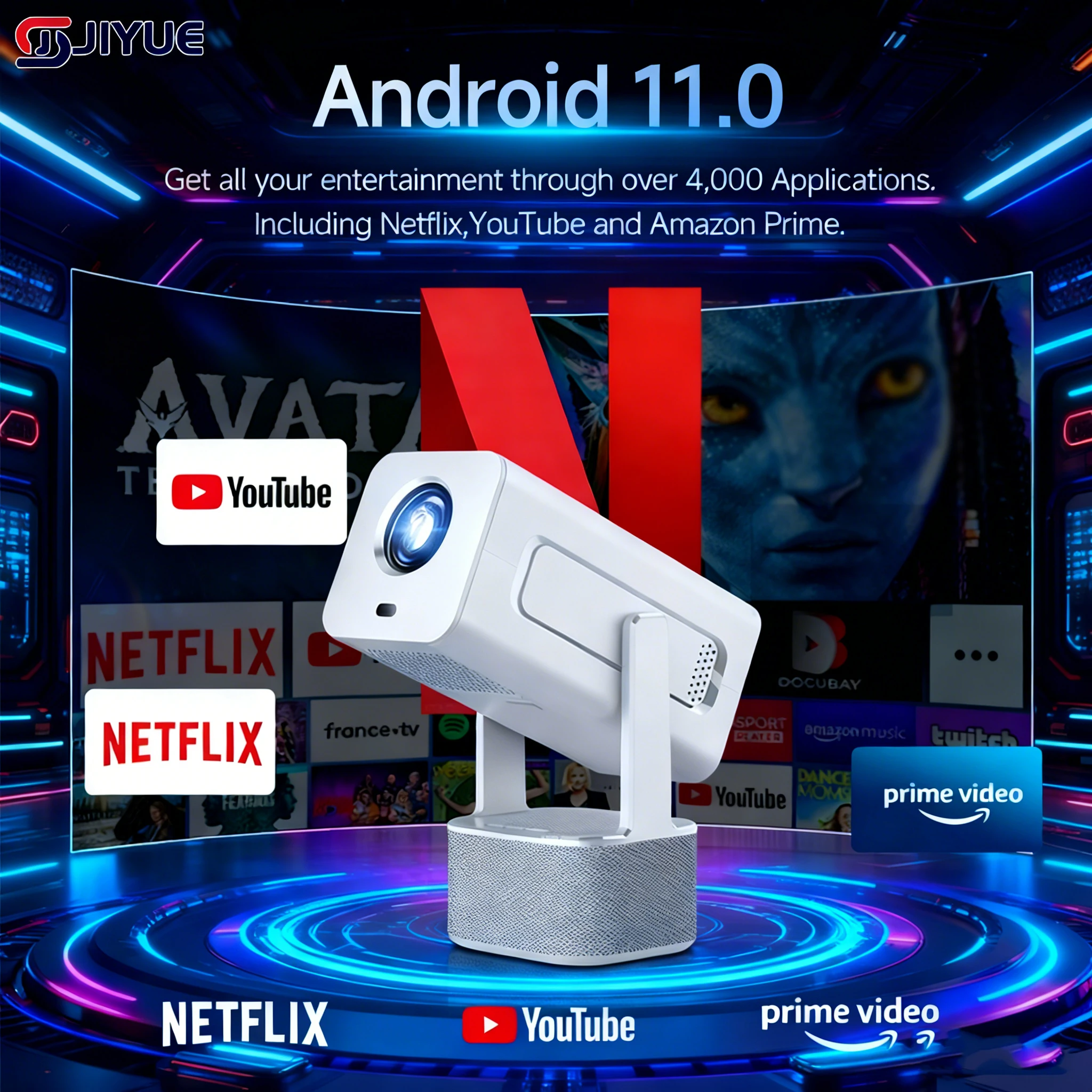 C360 4K كامل HD العارض FHD أندرويد WiFi6 BT 5.0 ثلاثية الأبعاد المسرح المنزلي TD80 المحمولة شعاع العارض اجتماع فيديو فيلم العارض #1