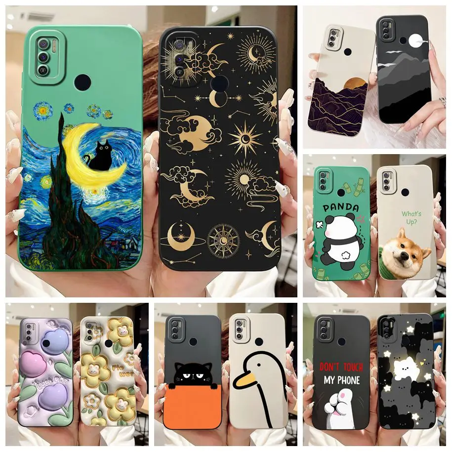 For Tecno Spark 6 Air Case KE6 KE6j KF6 Shockproof Cover Fashion Art Painted Soft Silicone Phone Case For Tecno Spark 5 Air Capa