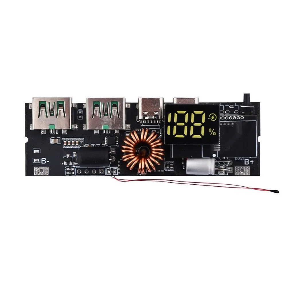 65W PD Power Bank Module With Multi-Interface Type-C Type-A Ports Bidirectional Fast Charging Digital Display Power Bank Module