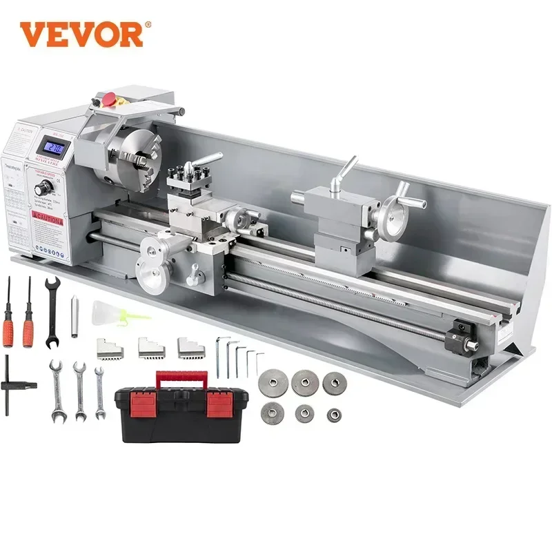 

VEVOR Mini Metal Lathe Machine Metal Mini Lathe 750W 220 X 750MM Infinitely Variable Speed LED for Counter Face Turning