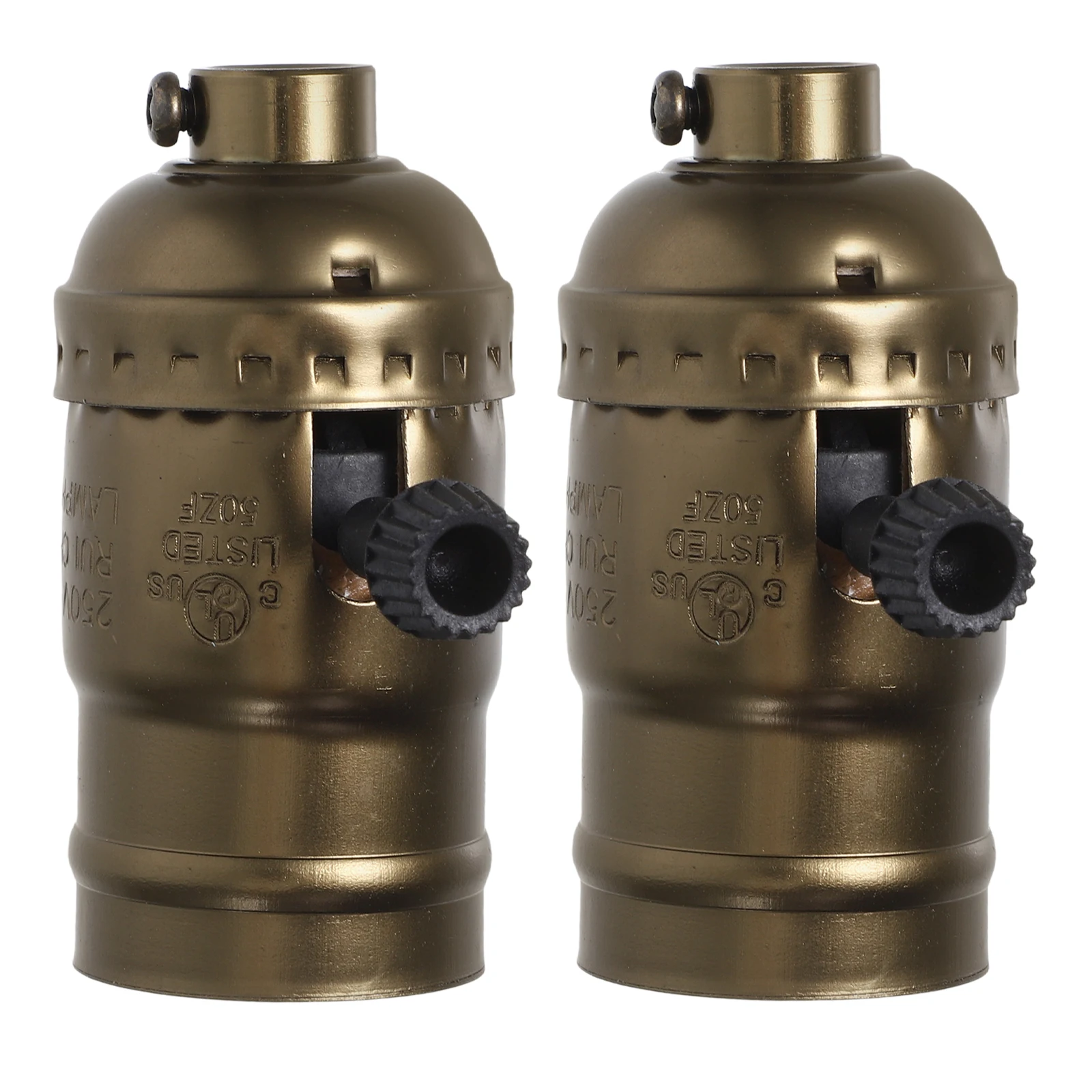 

2pcs Light Socket Replacement Durable Aluminum Shell Two-Stage Core Twist Knob Easy Installation Aesthetic Modern