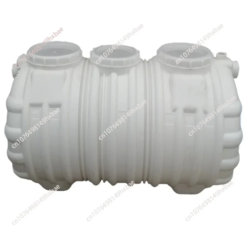 Horizontal three-grid septic tank, blow molding integrated beef tendon septic tank