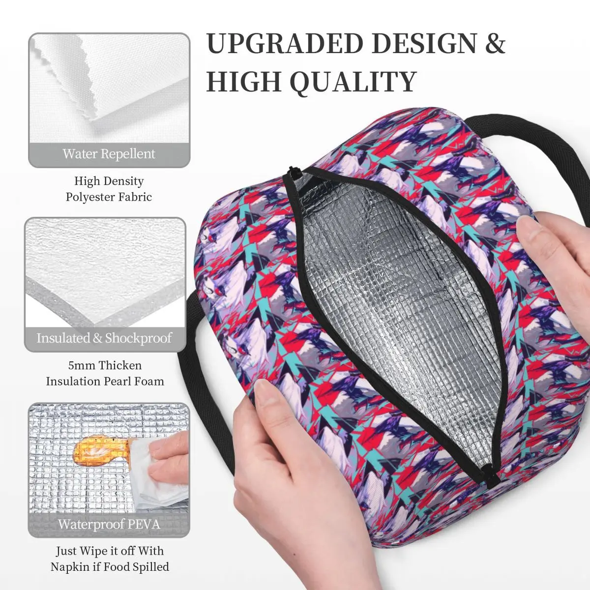 Loona Lunch Bags Insulated Bento Box Portable Lunch Tote Resuable Picnic Bags Cooler Bag for Woman Girl Work