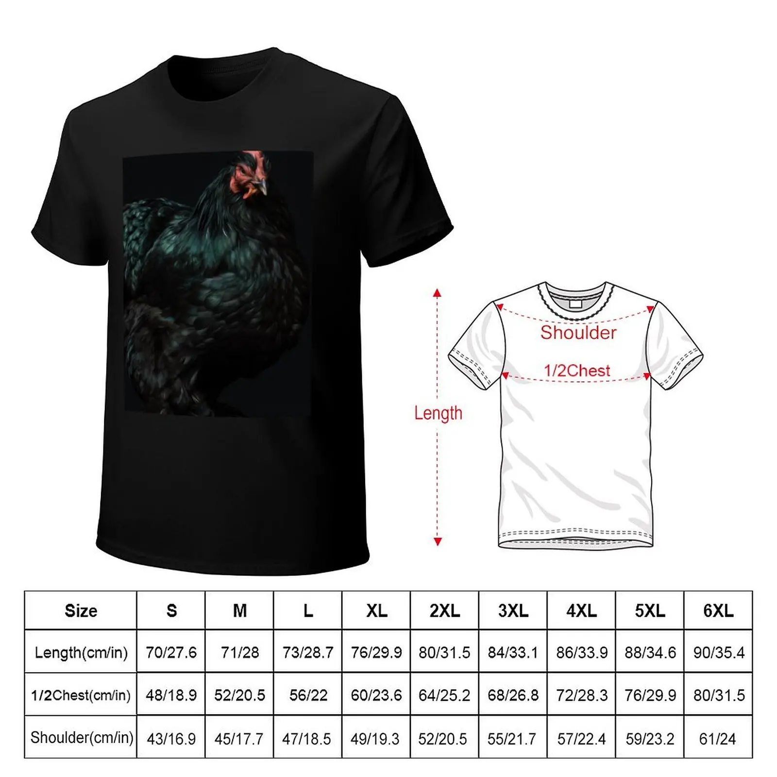 Animals Birds Chickens Rooster Black Feathers Regal T-Shirt anime clothes summer clothes oversized t shirt men