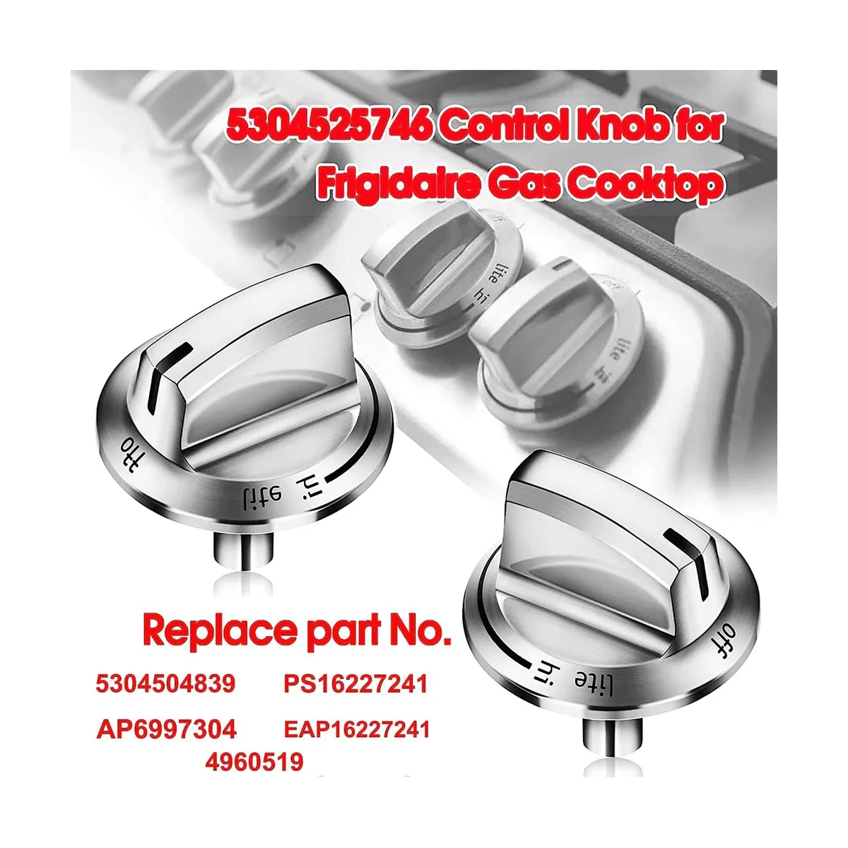 5304525746 Gas Stove Knobs for Frigidaire 5304504839 Stove Knob Gas Range Knobs,Gas Stove Parts, Replace Control Knob-4