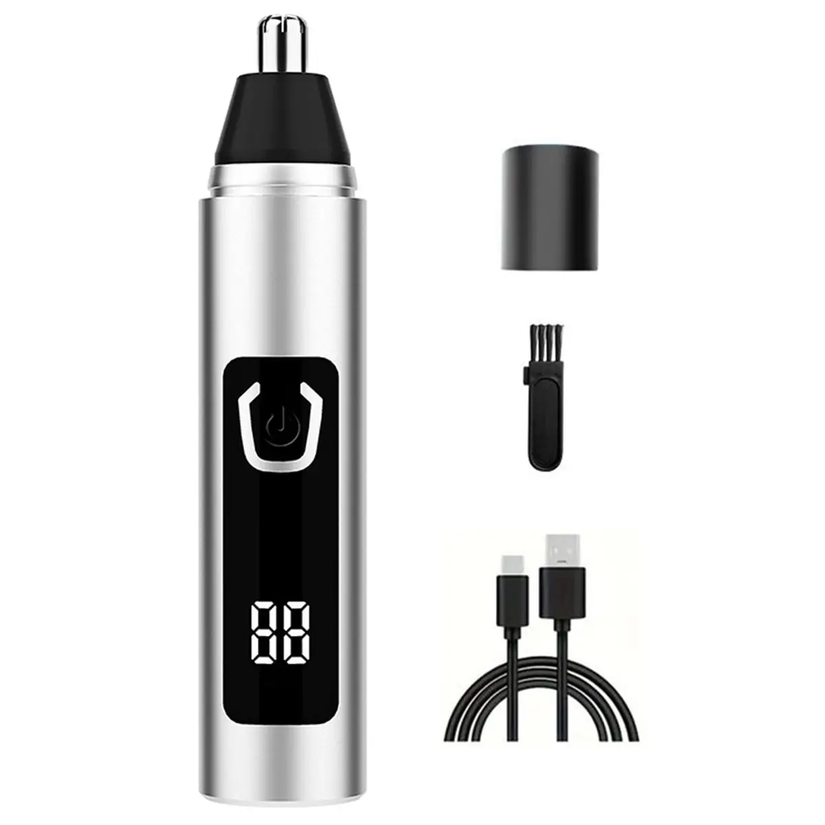 [Vend for]Nose Hair Trimmer Professional Electric Portable Mini Nose Hair Trimmer USB Charging High Quality Nose Trimmer Silver