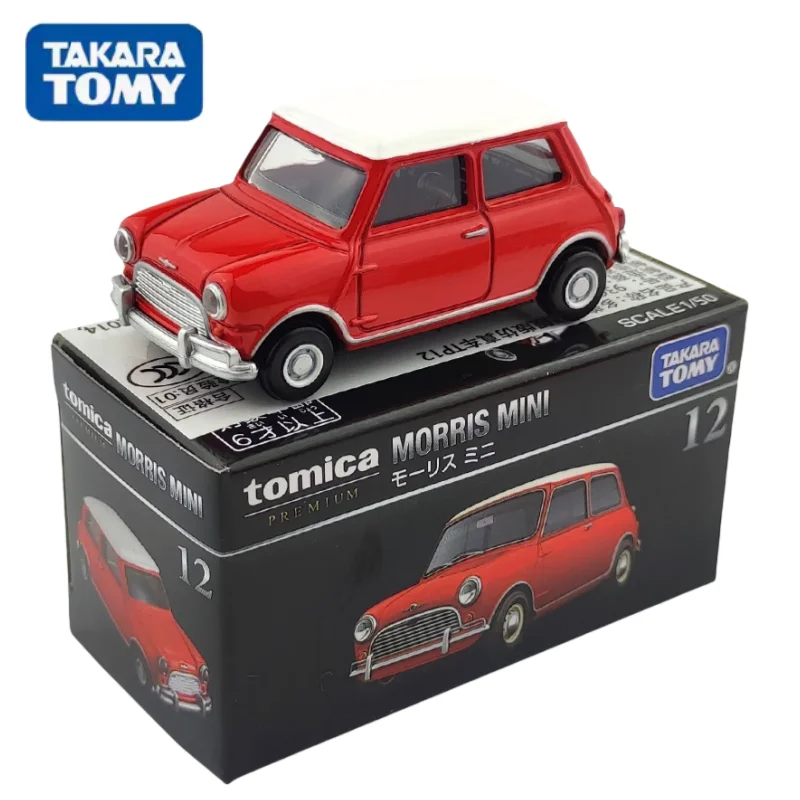 TAKARA TOMY 1:64 Black Box Morris Mini TP12 vintage alloy compression shaft miniature model, adult decoration, birthday gift