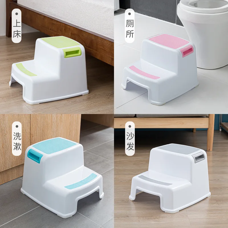 스텝2 Toilet Potty Training Kids 2 Step Stools Toddler Non-Slip Bathroom Potty Stool Car Styling табурет детский 2 ступени Step 2