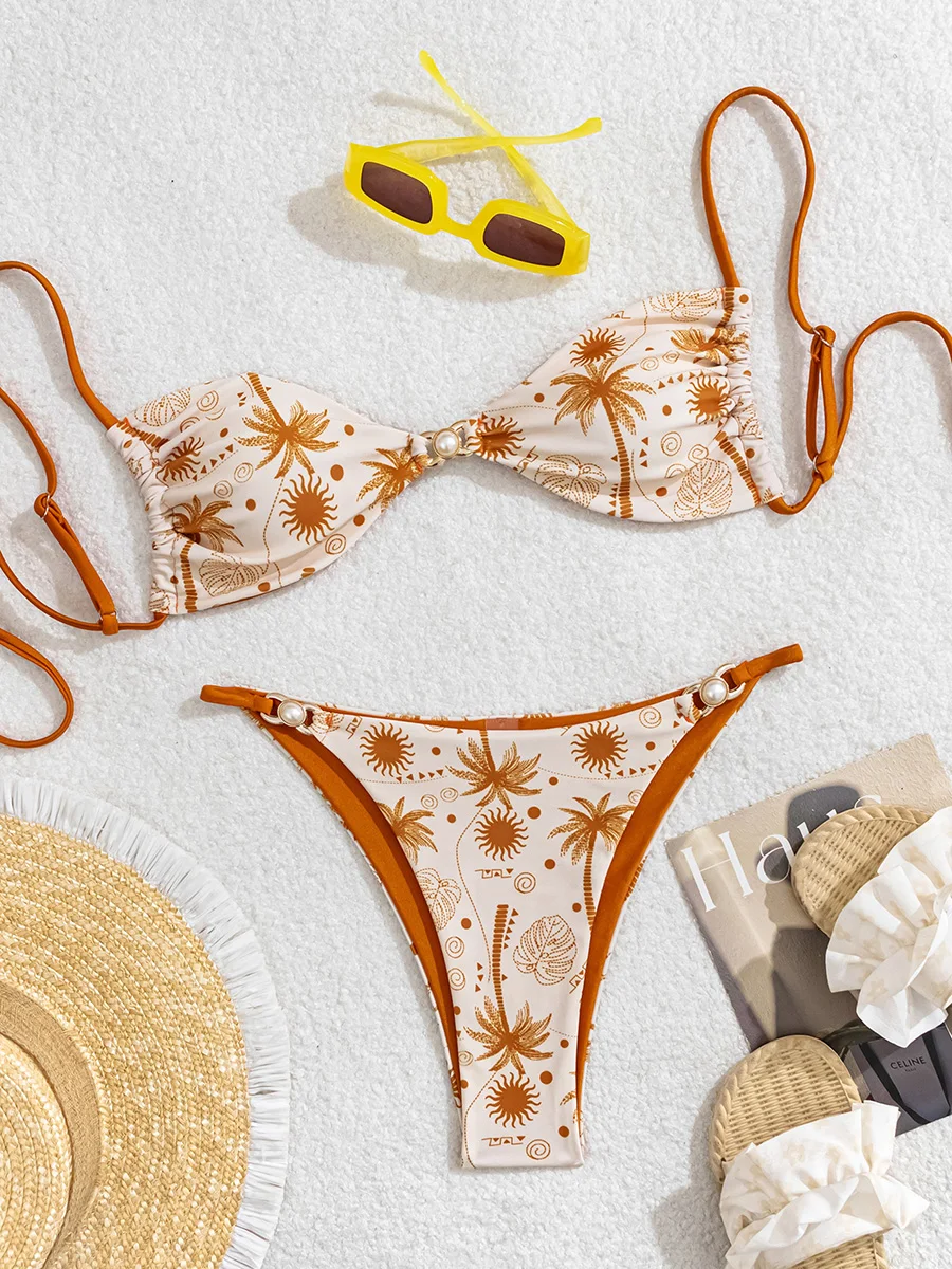 

Micro Bikinis Sexy Women Swimsuits 2025 Swimwear Print Bikini Set Bathing Suit Swimming Suits Beachwear Brazil Biquini Female