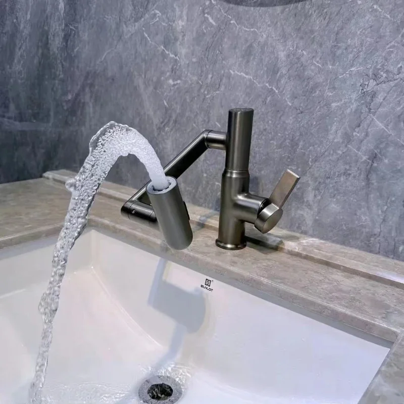 Intelligent digital display bathroom wash basin faucet robot anti-splash and scratch