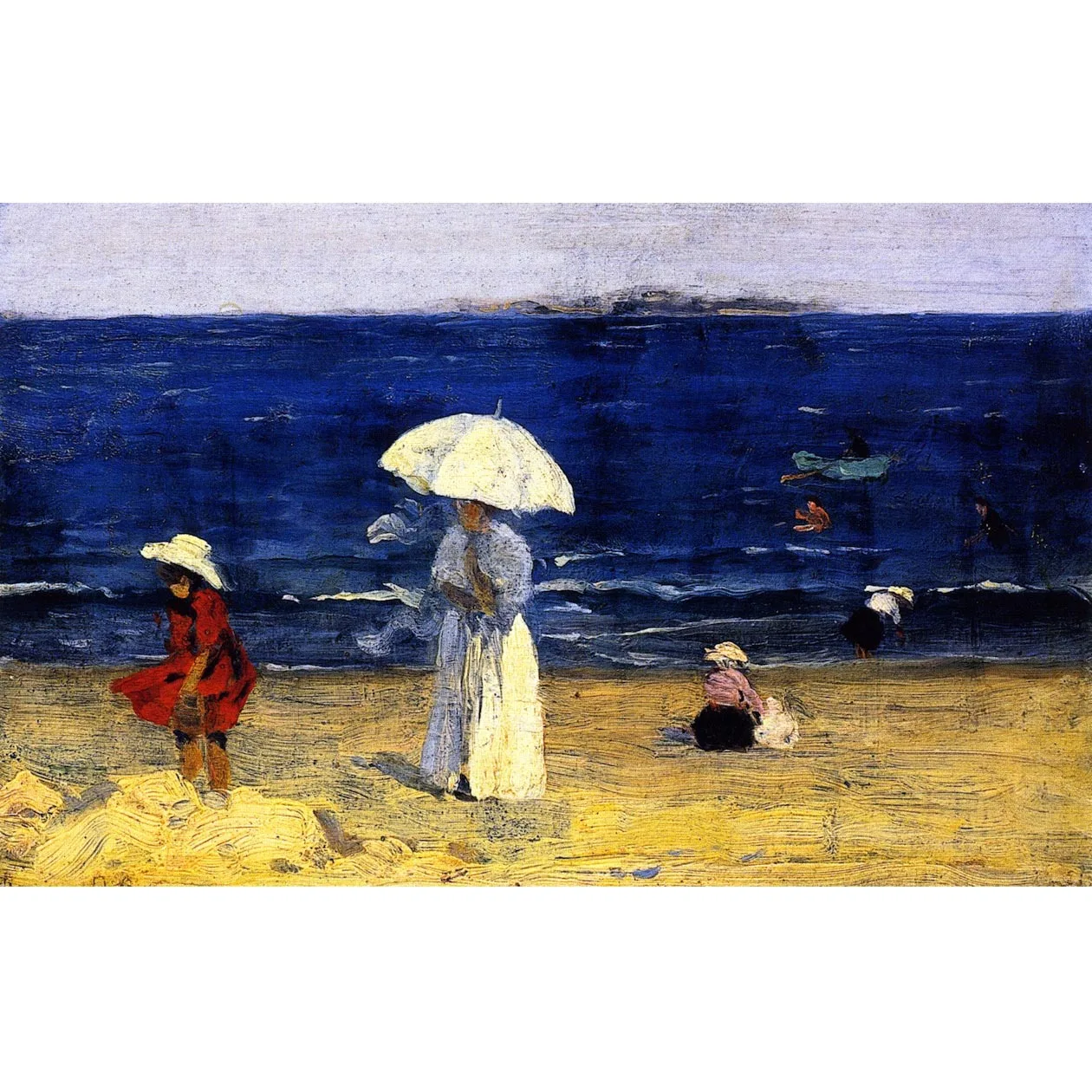 seascape oil painting Clarence Gagnon paintings reproduction The Beach at Dinard landscape painting hand draw Room decor canvas