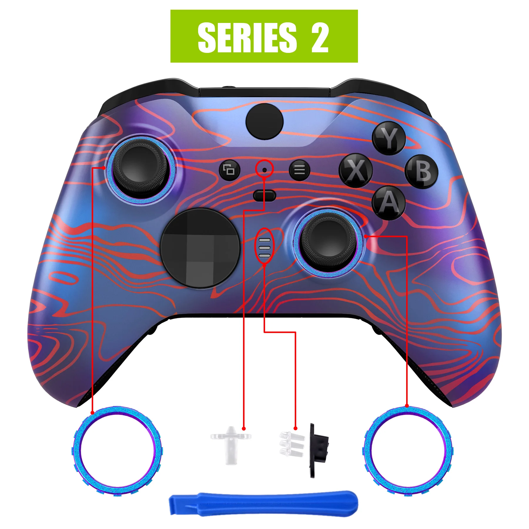 

eXtremeRate For Xbox One Elite Series 2 Controller Model 1797 Front Housing Case - Damascuscamo
