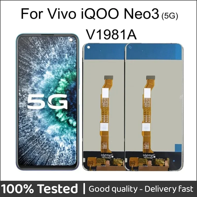 For vivo iQOO Neo3 5G V1981A LCD Display Touch Screen Assembly Replacement For VIVO IQOO ENO 3  LCD