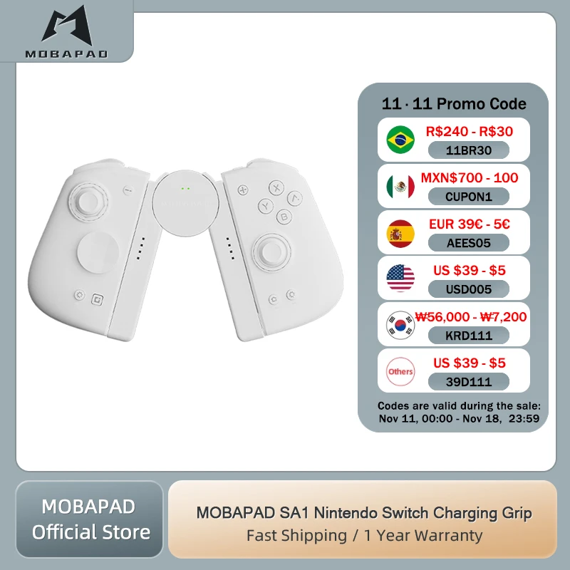 MOBAPAD SA1 Switch Charging Grip for Nintendo Switch Compatible with JoyPad, Mobapad M6 HD M6S Controller Gamepad Accessories