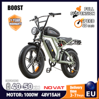 BURCHDA H1 1000W Electric Bicycle 20Inch 48V15AH Lithium Battery Mountain Ebike 4.0 Fatbike Electric Bike For Adults Motorcycle