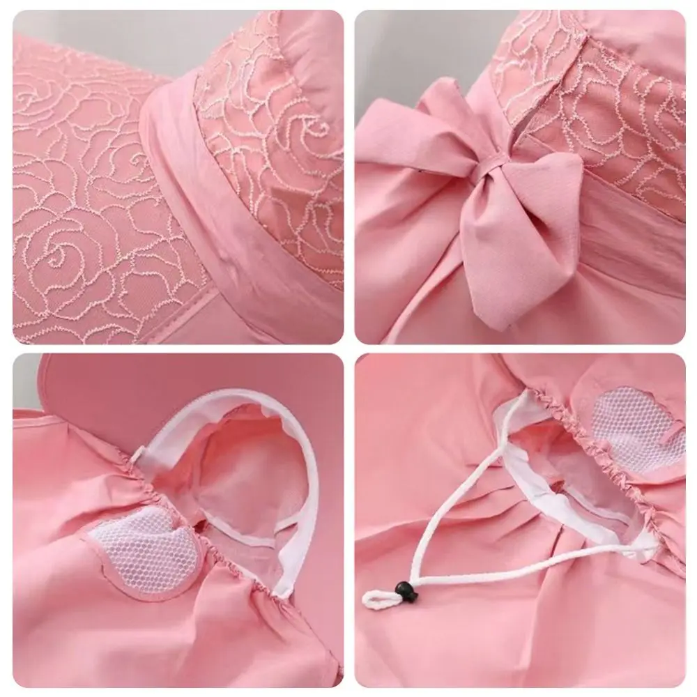 Summer Ear Flap Sun Hat Face And Neck Protect Wide Brim Women Hats UV Protection Lace Sunscreen cap Women