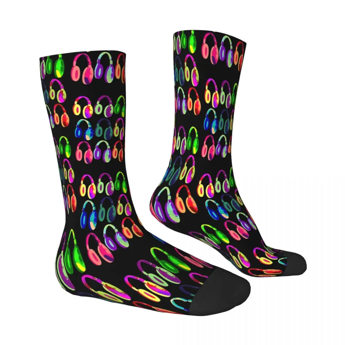 EDM DJ Headphone Rave Pop Art Socks Male Mens Women Summer Stockings Hip Hop