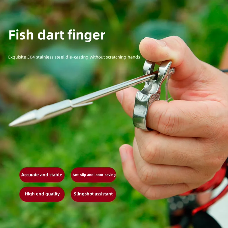 Outdoor Shooting Metal Slingshot Fish Dart Release Device Quick Launch Hunting Fishing Ring Finger Protection Tool Accessories