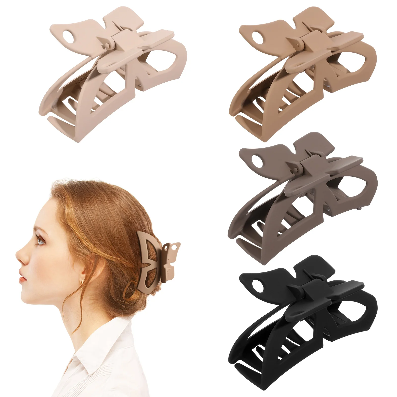 

Bowknot Claw Clips Hollow Design Strong Grip Hair Grab Clips For Women Girls Big Medium Small Claw Clip Set Multicolor Hair