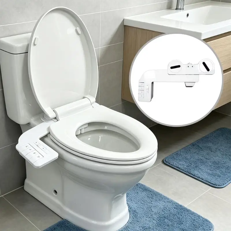 

Toilet Bidet Sprayer Featuring Two Nozzles ABS Construction And pliable metal Hose For individual Washing D2RD