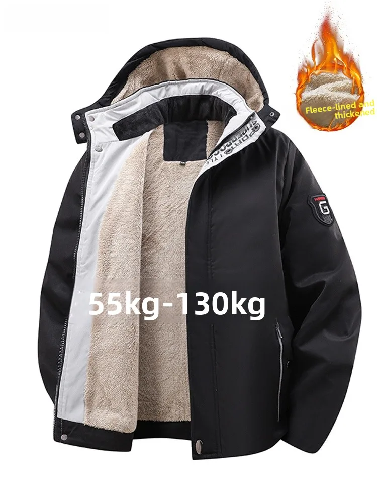 

Мужская зимняя куртка из хлопка с подкладкой из овечьего флиса, утепленная, для активного отдыха, морозостойкая, свободного кроя, больших размеров