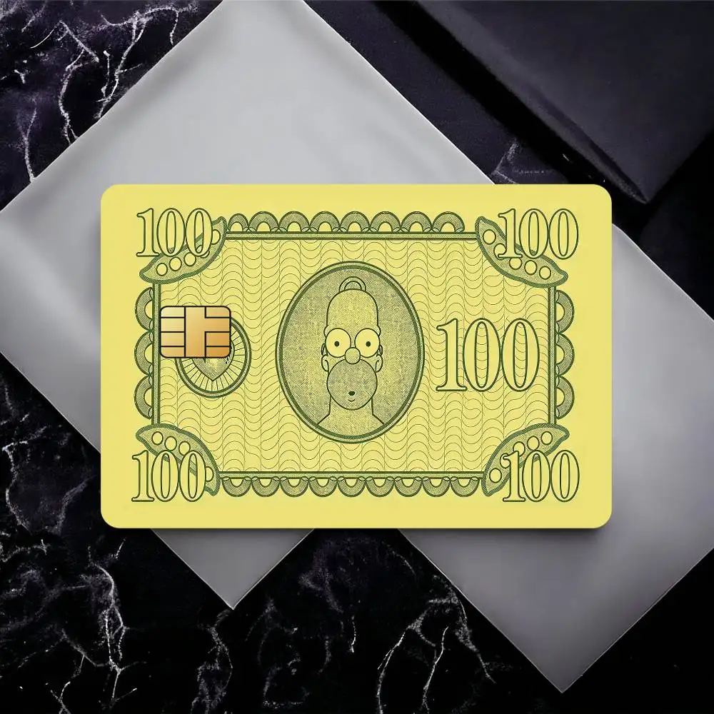 Cartoon T-The Simpsons Credit Card Skin Stickers For Bank Card Bus Metro Card Sticker Waterproof Gift