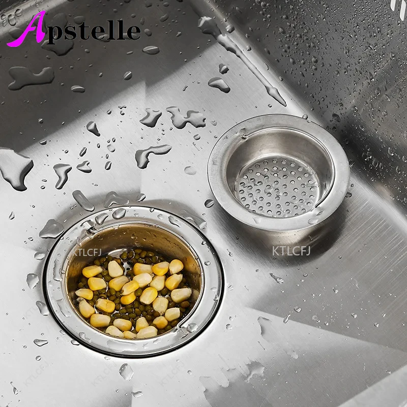 APSTELLE BathroomShower Hair Filter Basket Anti-BlockingCleaningGadgetsKitchenTools 1PC StainlessSteel KitchenSinkStrainerSewer