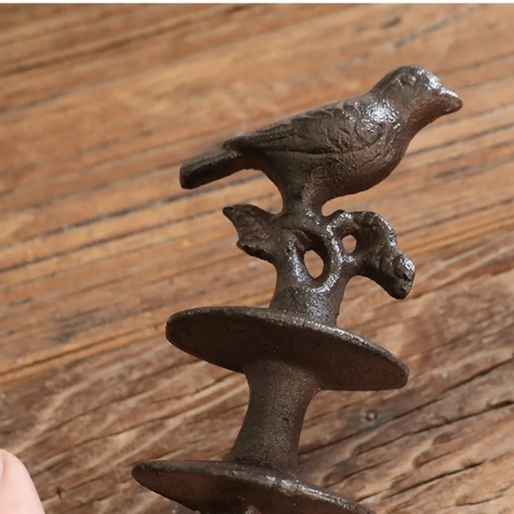 Bird Themed Cast Iron Water Pipe Holder Vintage Garden Decor for Outdoor Lawn For Yard Brown 8.0x4.0x31.0cm Iron