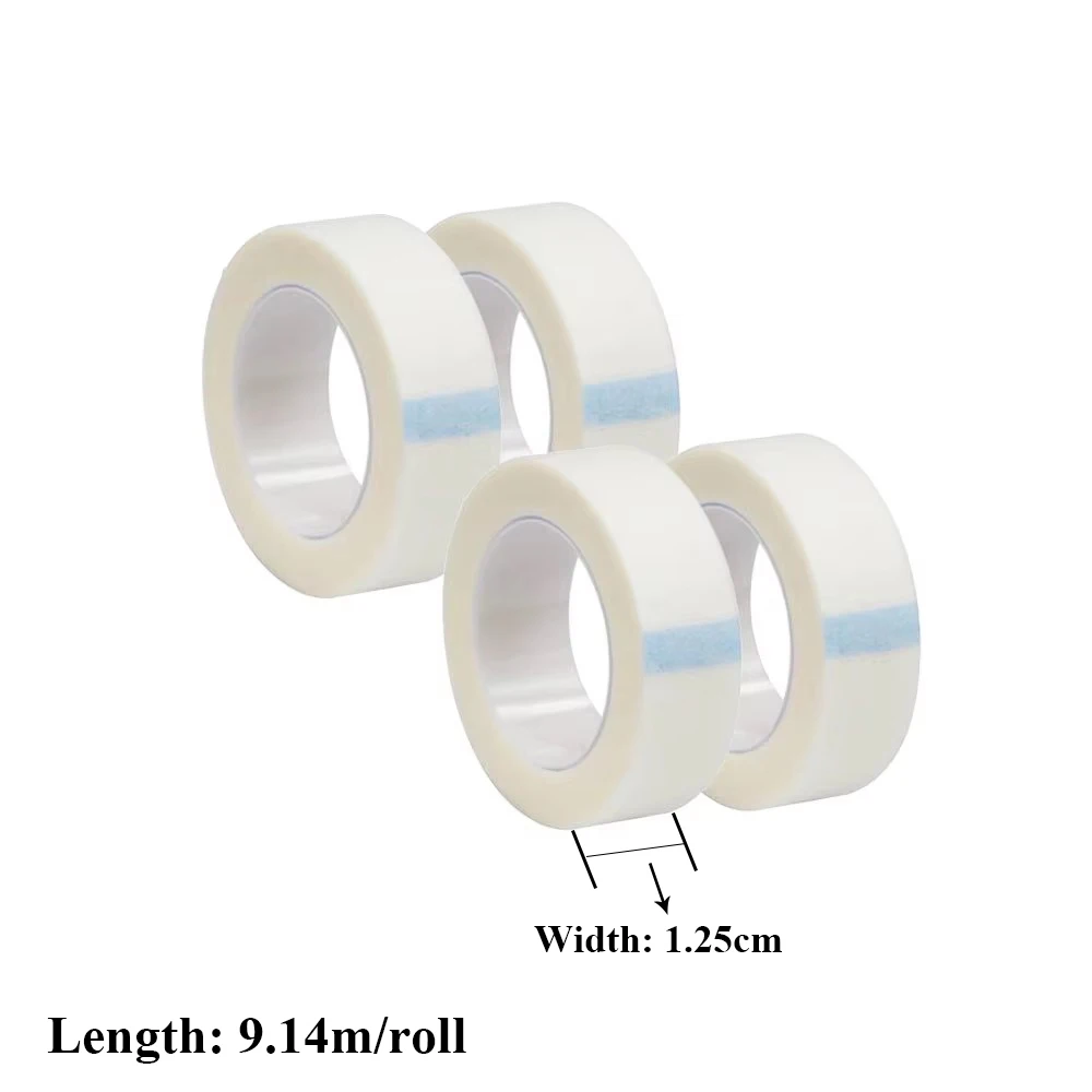 48/24/12pcs Tattoo Tape Eyelash Extension Paper Tape Roll Non Woven Fabric Adhesive Tape For Fake Eyelashes 9Mx1.25CM