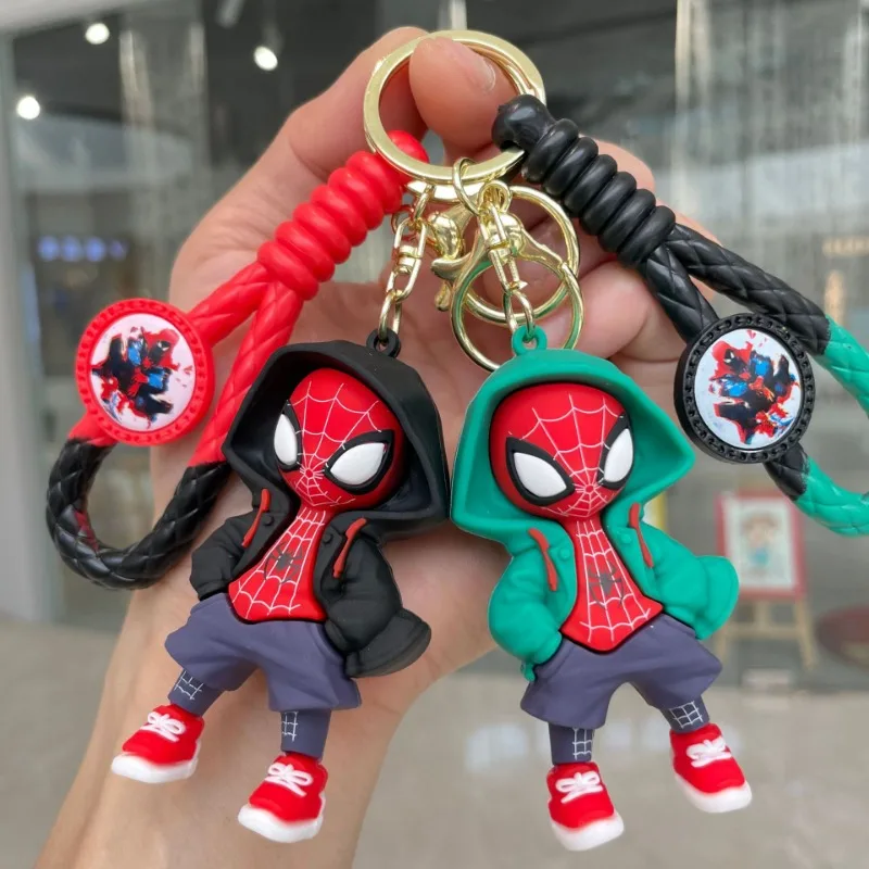 Spider Man Marvel legend Anime Avengers cartoon doll Key Chain model decoration Car keys Pendant accessory Crafts Small gifts