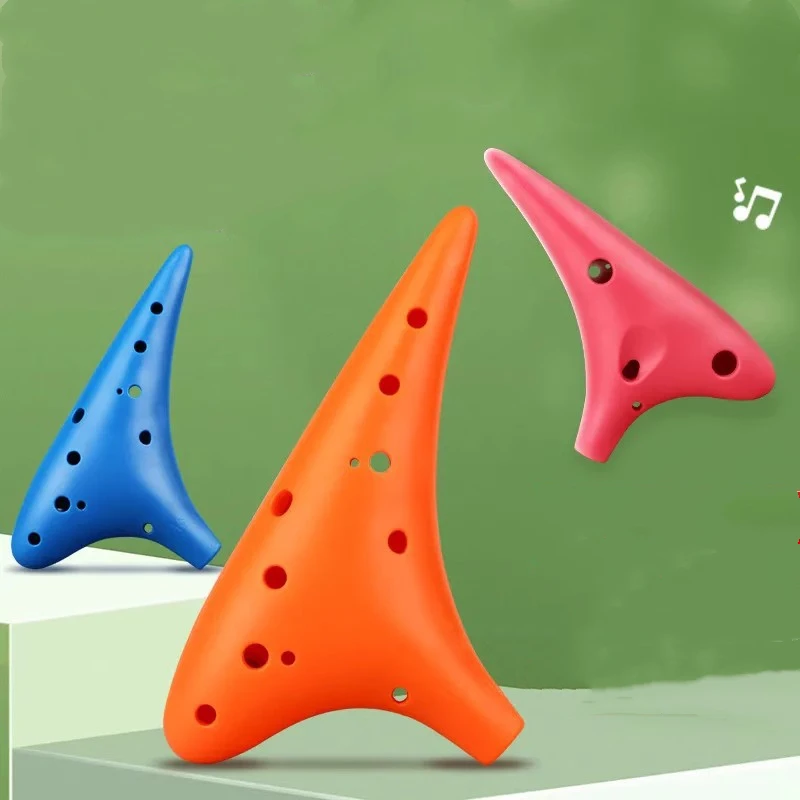 1PC Ocarina de Resina Plástica de 12 Furos, Afinação Alto C, Nova Ocarina Multicolorida de 12 Furos, Instrumento Flauta para Adultos e Crianças