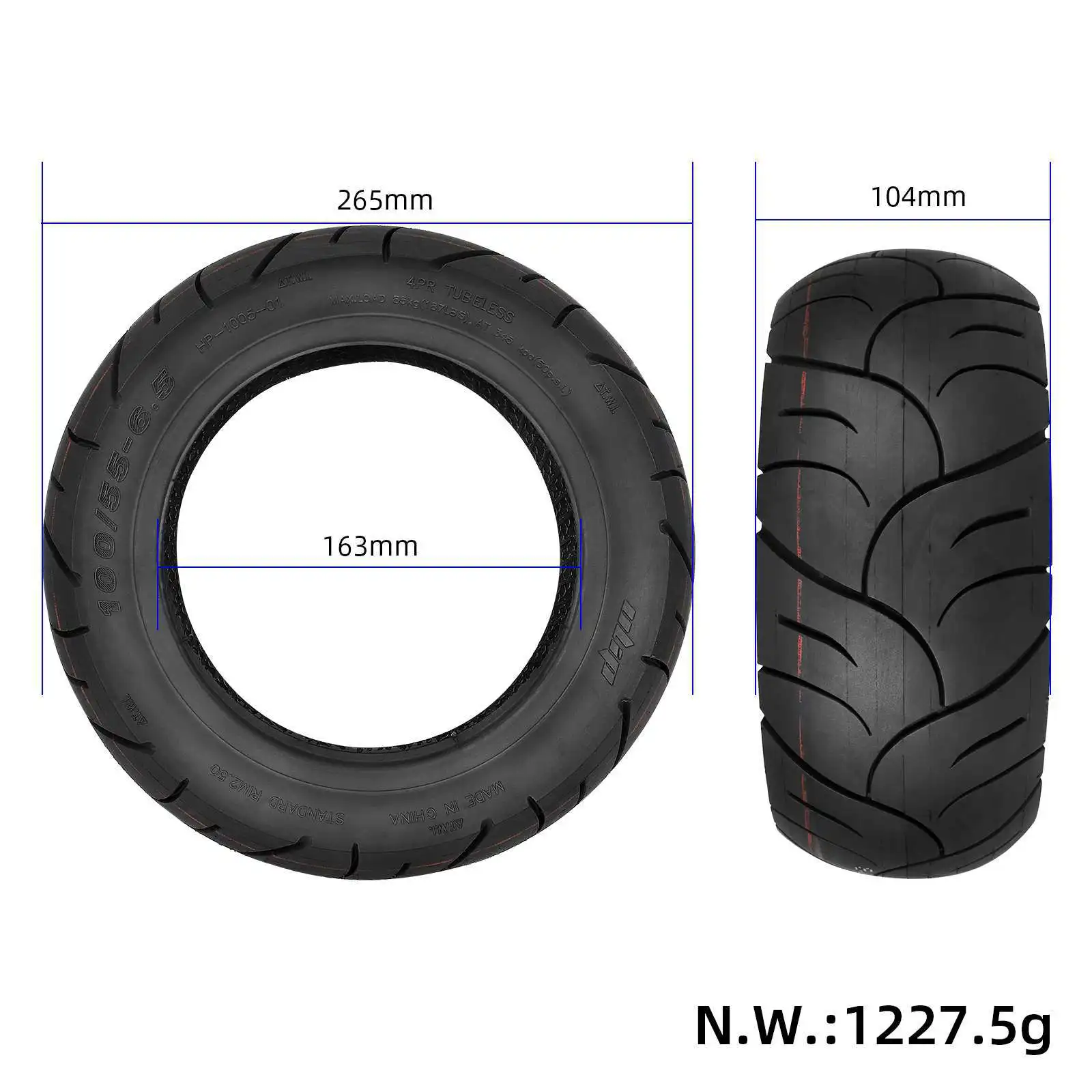 100/55-6.5 Tubeless Tire 10